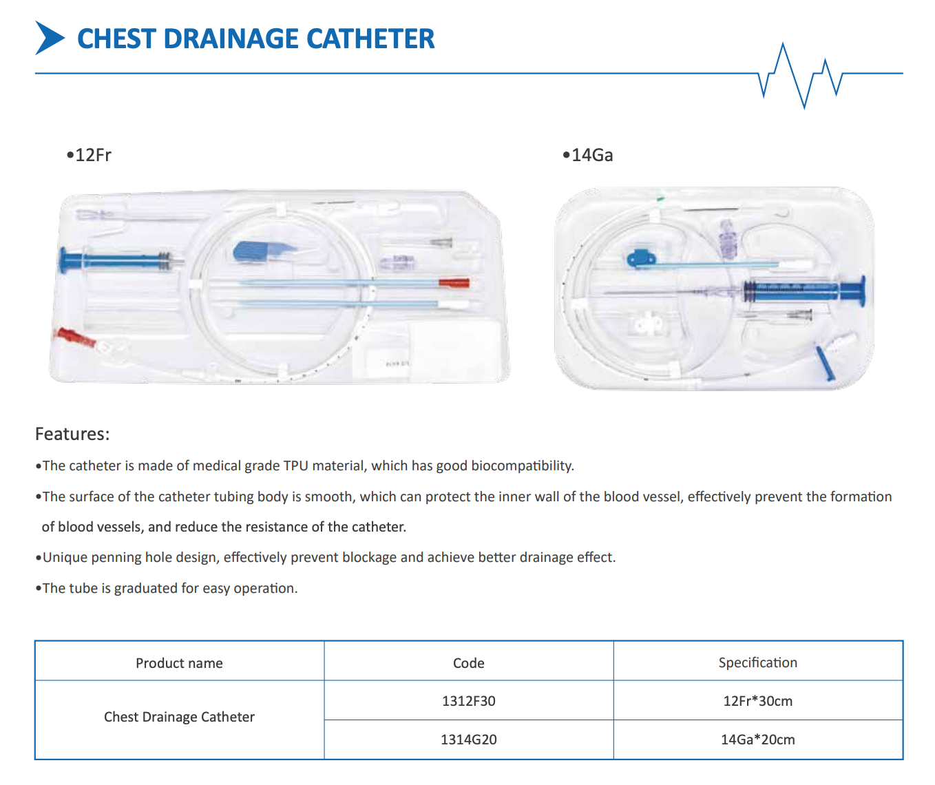 Anton Veterinary Chest Drainage Catheter